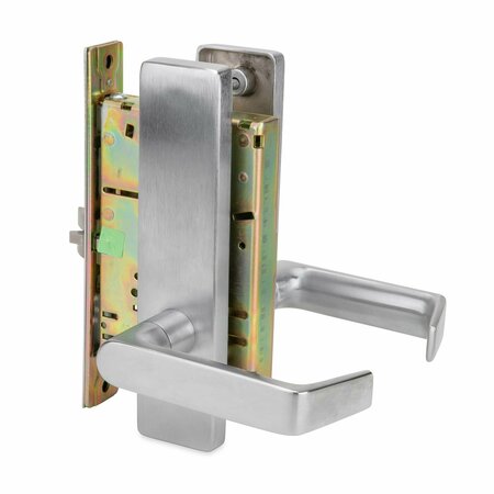 Trans Atlantic Co. Right Hnd Grade 1 Commercial Hvy Dty Mortise Lock in Satin Chrome - Passage Function with Escutcheon DL-DXML10SERH-US26D